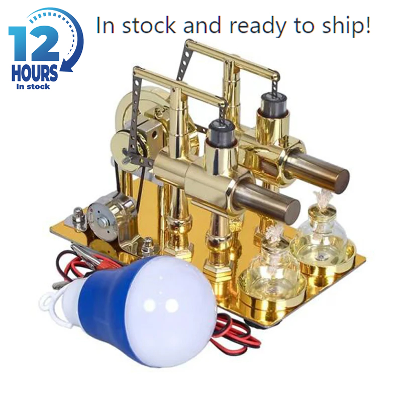 Science And Invention - Model dwucylindrowego silnika Stirlinga, generator, model
