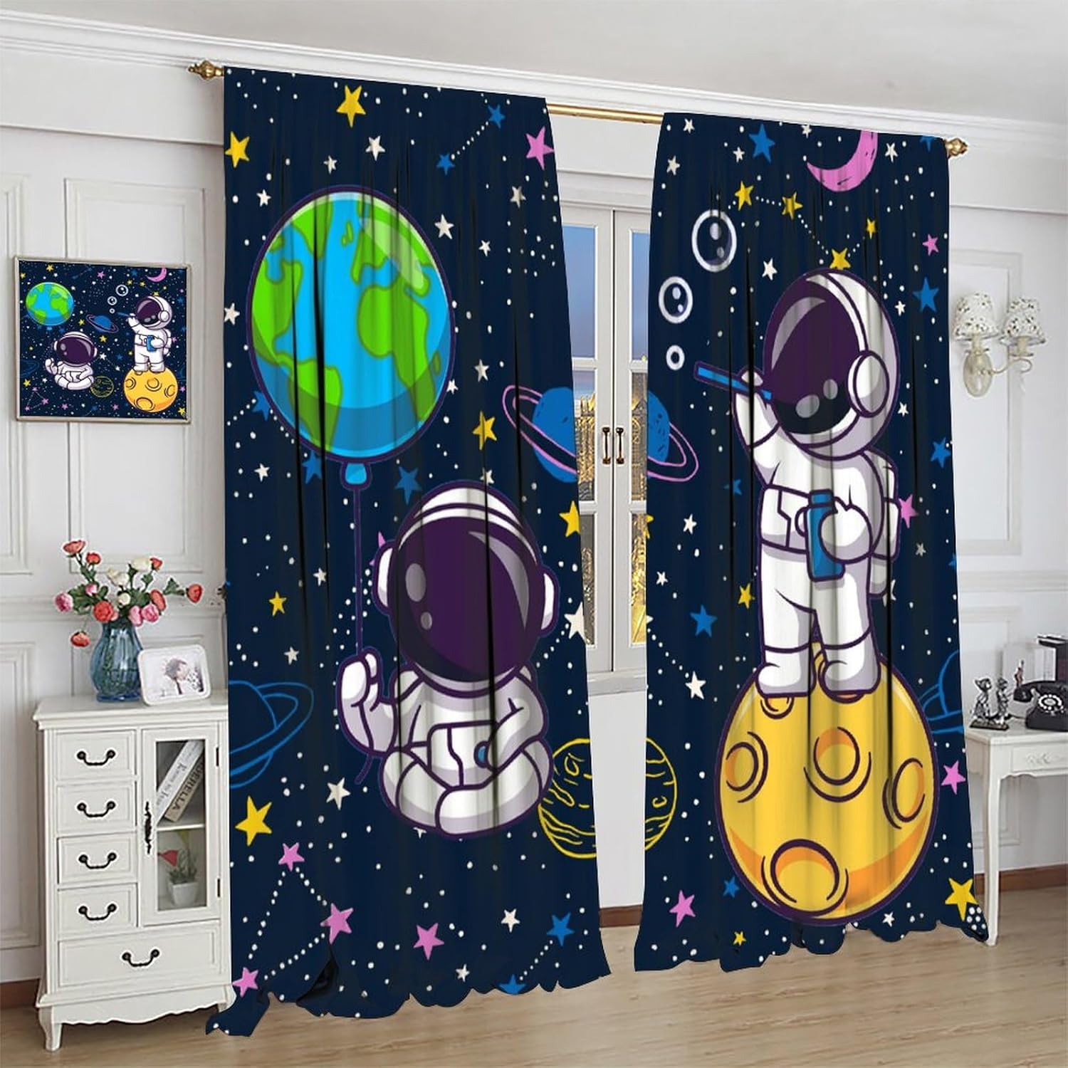 Zasłona z motywem kosmosu, ast – Science Nursery recenzja i cena